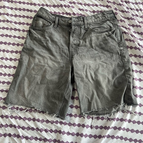 &Denim Pants - Casual Gray Denim Shorts for Women